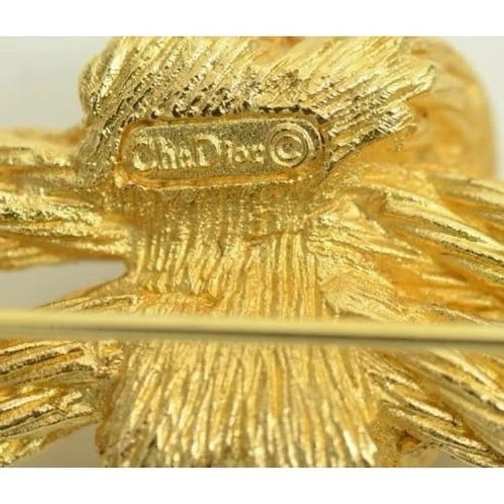 Vintage Christian Dior knotted rope gold tone brooch - Picture 5 of 5